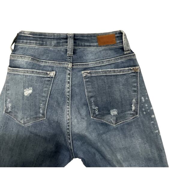 Judy Blue Jeans Womens 5/27 Blue Distressed Skinny Stretch Dark Wash Denim - Picture 6 of 9